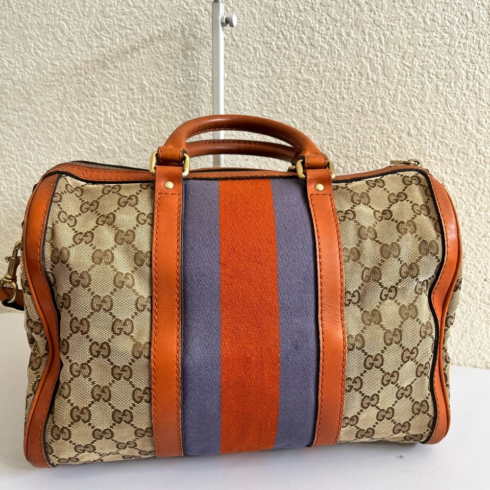 Gucci Beige and Orange Canvas Boston bag - Picture 15 of 16